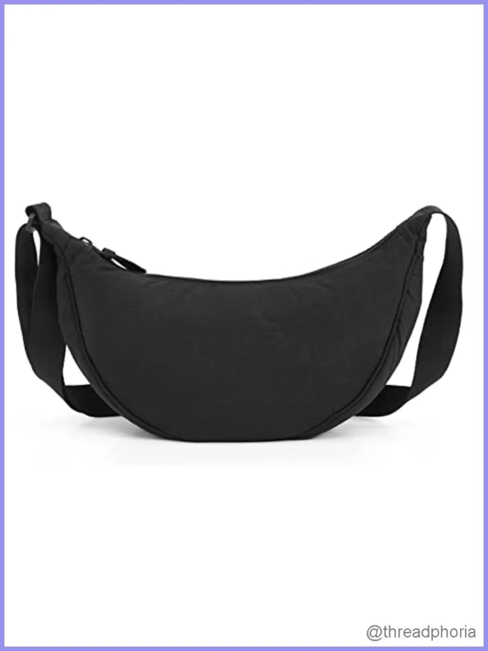 Nylon Crescent Hobo Crossbody Bag Lightweight Waterproof Adjustable Strap